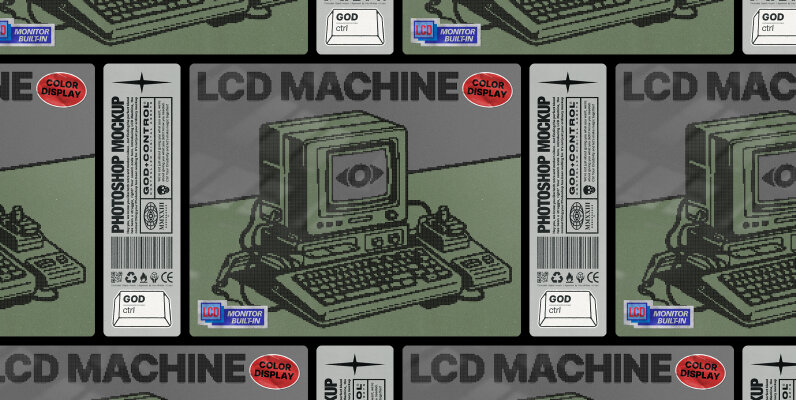 LCD Machine Photoshop Mockup