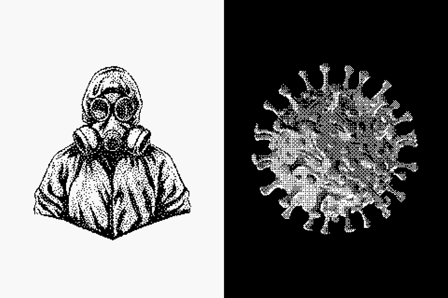 Science   Medical Dithering Bitmap Shapes 4