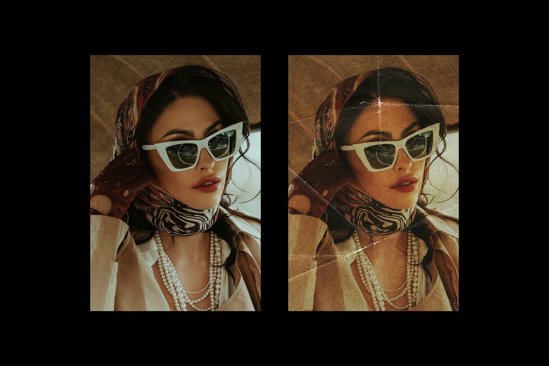 Vintage Folded Paper Photo Effect 2