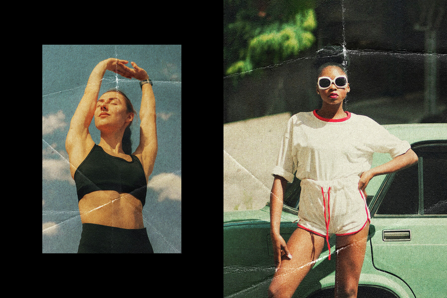 Vintage Folded Paper Photo Effect 4