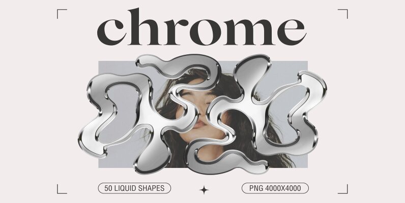 Chrome Liquid Shapes Collection