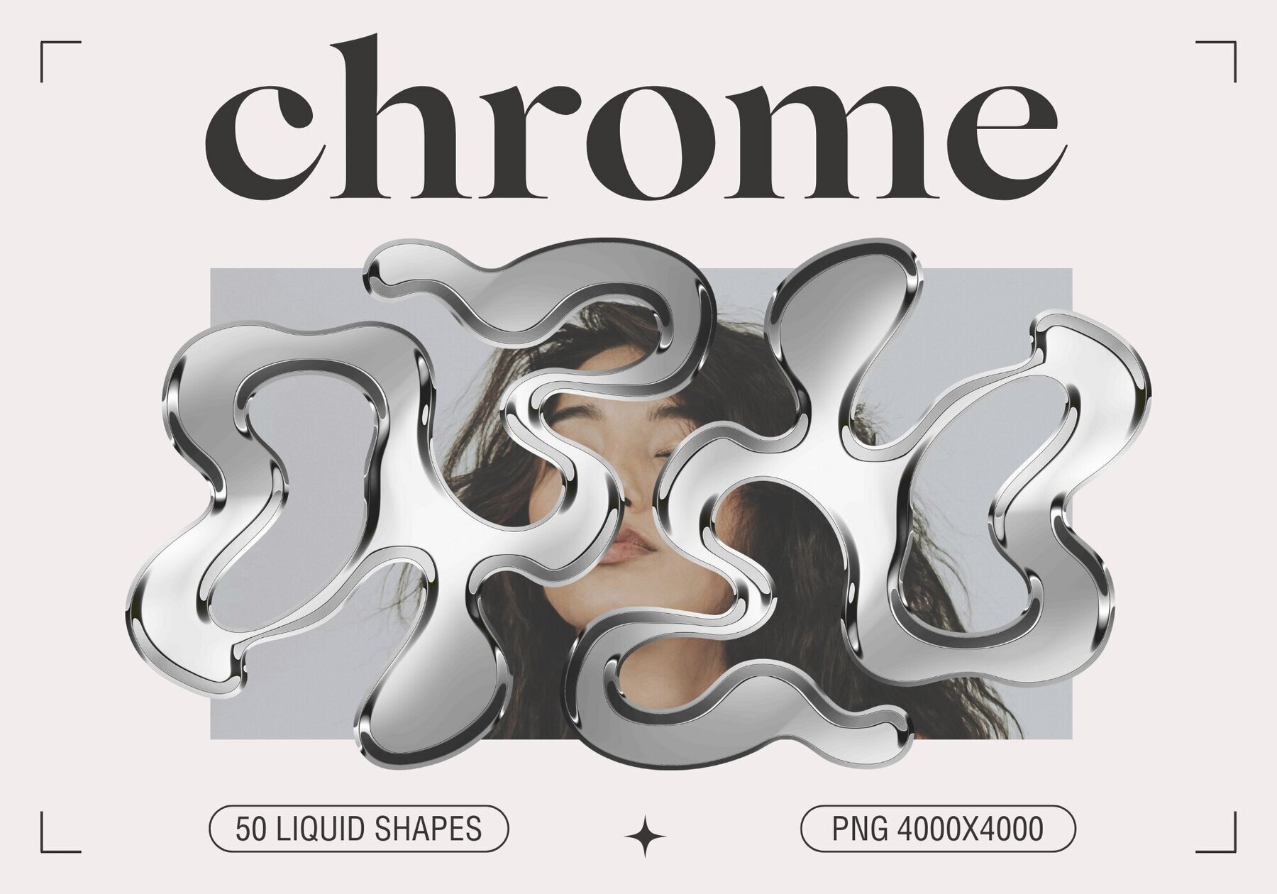 Chrome Liquid Shapes Collection 1