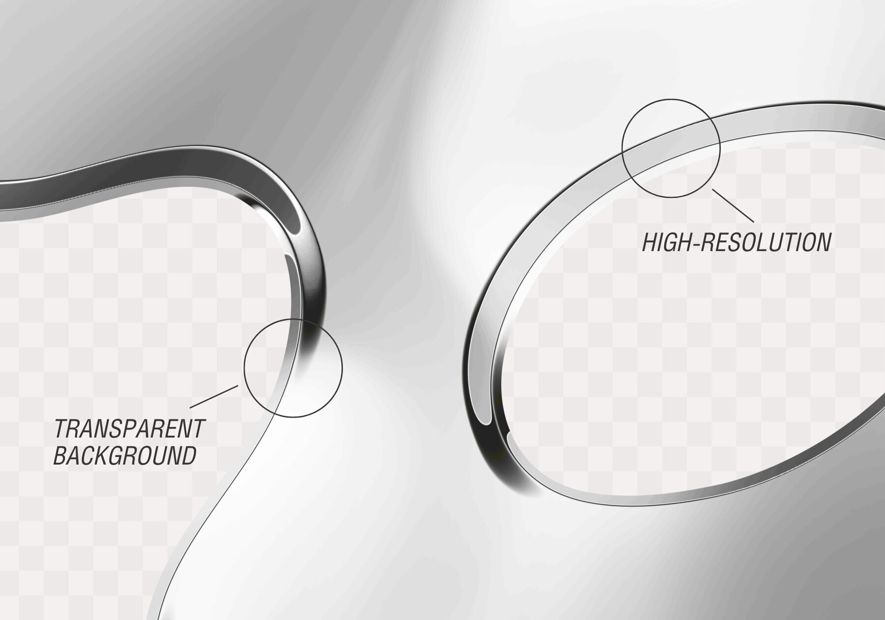 Chrome Liquid Shapes Collection 2