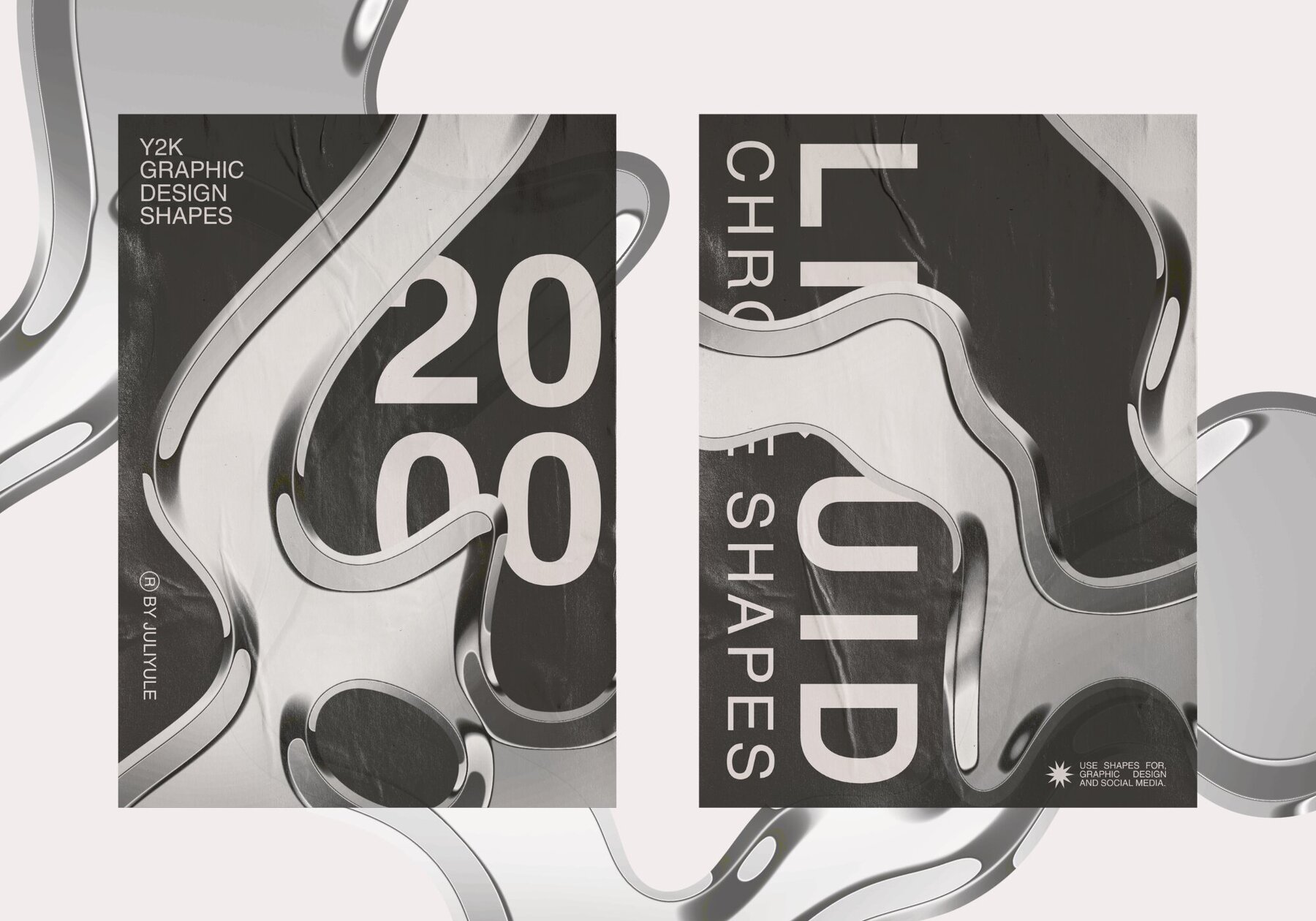 Chrome Liquid Shapes Collection 6