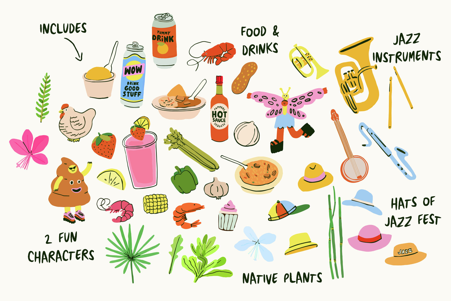 New Orleans Jazz and Heritage Fest Illustrations 3