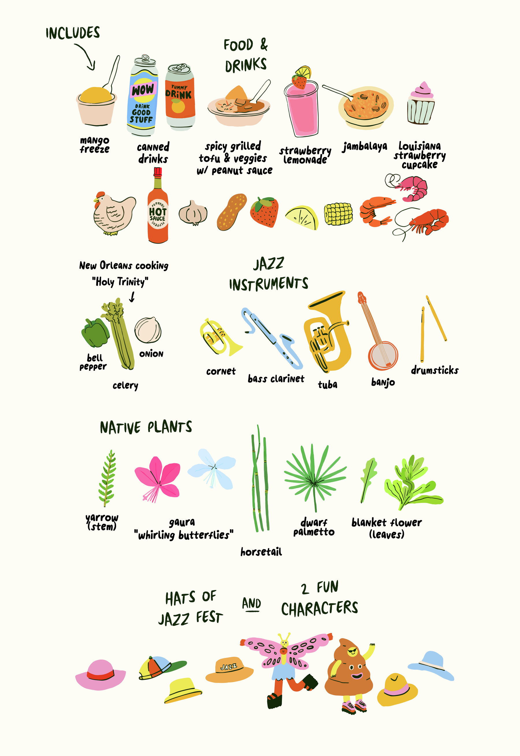 New Orleans Jazz and Heritage Fest Illustrations 8