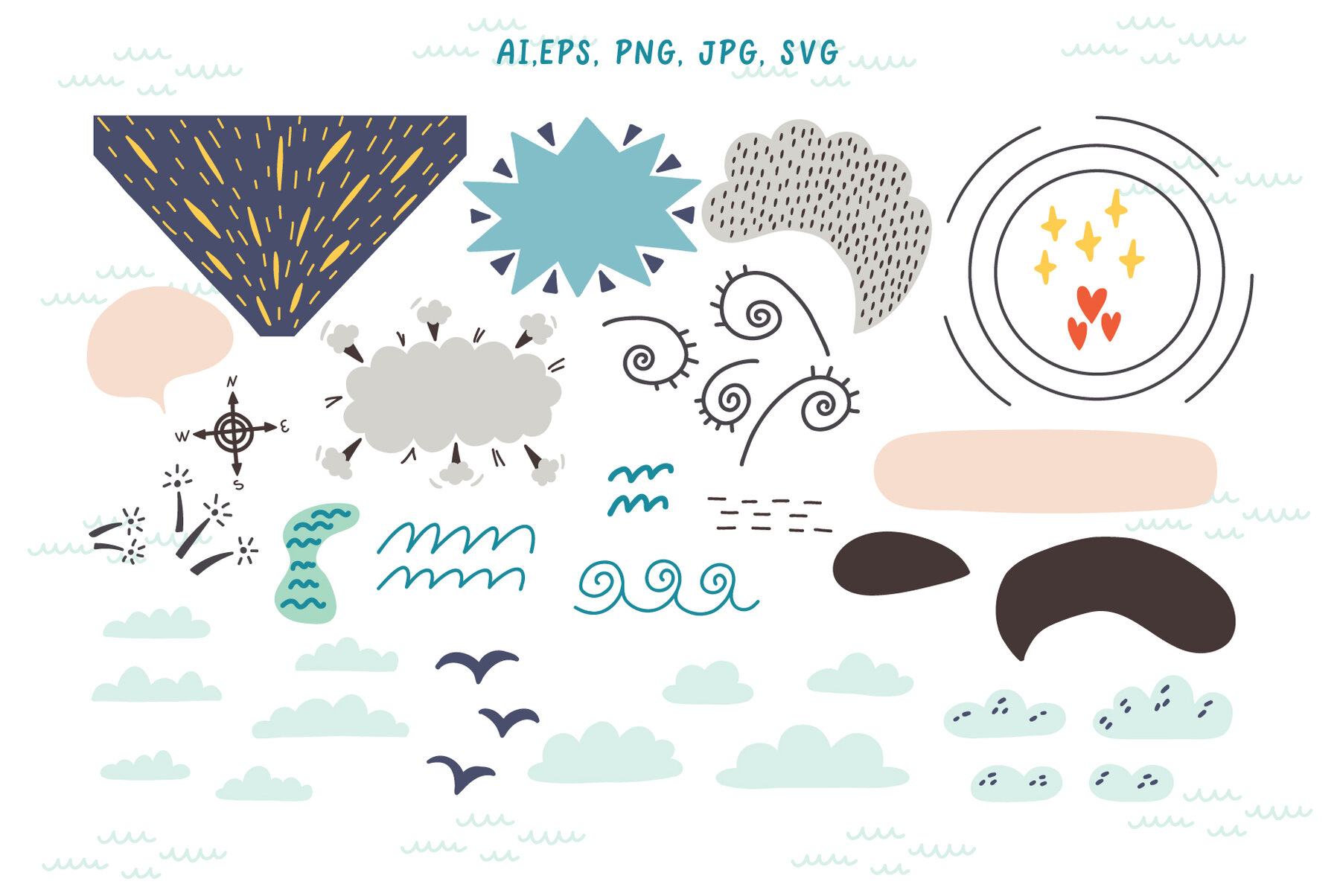 Pirates Ahoy Clipart and Treasure Map 5