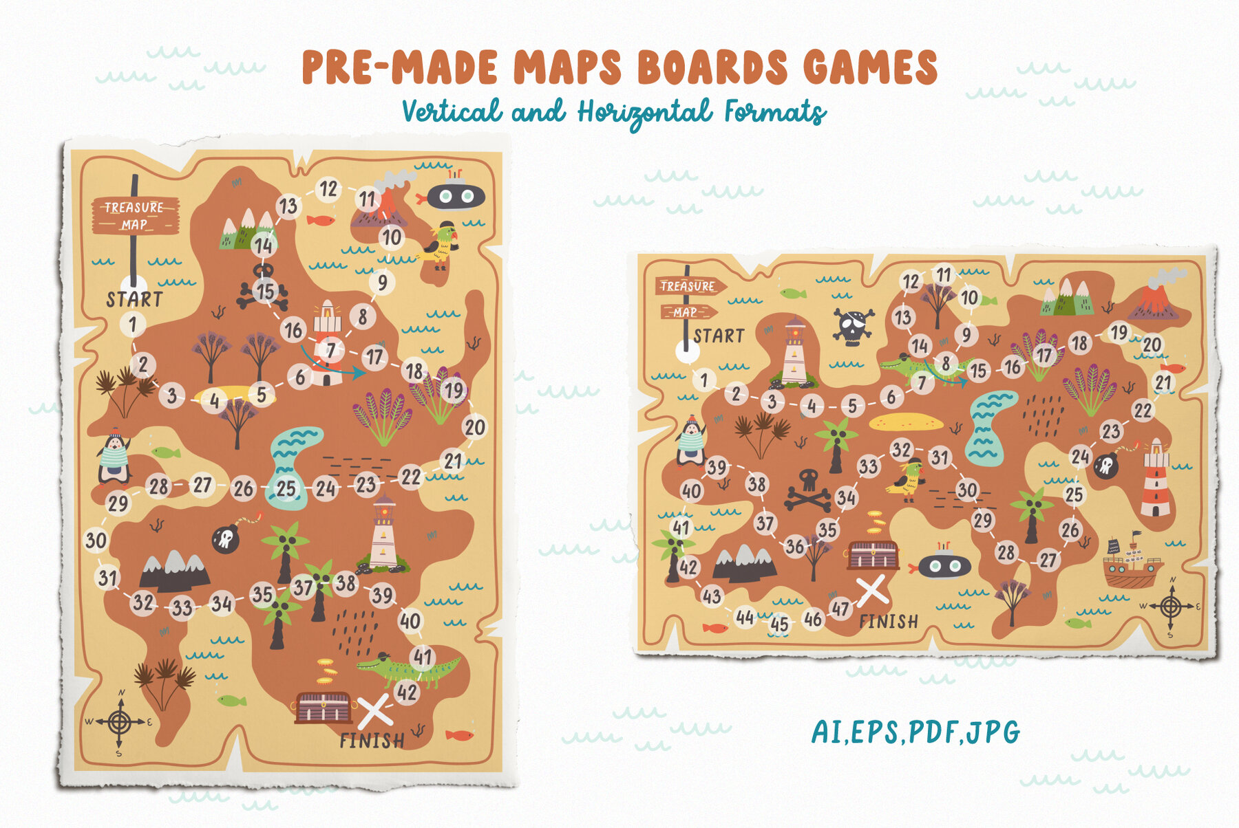 Pirates Ahoy Clipart and Treasure Map 12