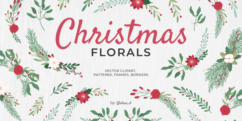 Christmas Florals Clipart