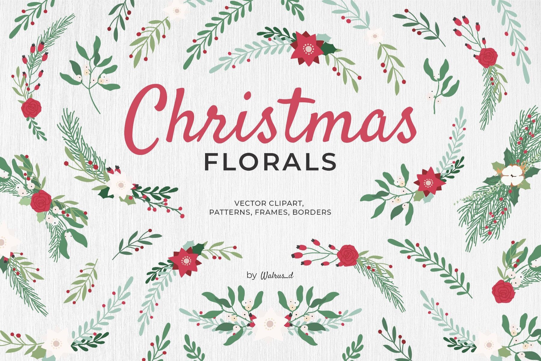 Christmas Florals Clipart 1