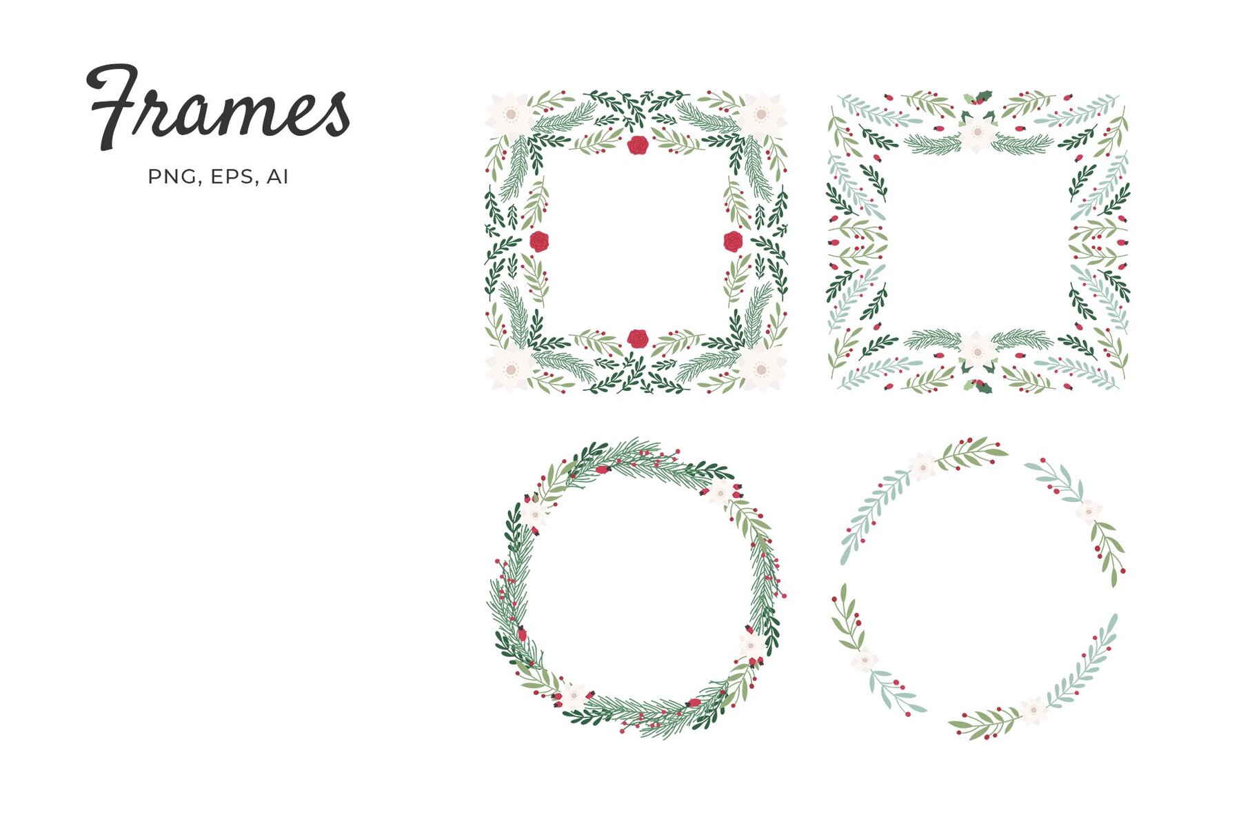 Christmas Florals Clipart 4