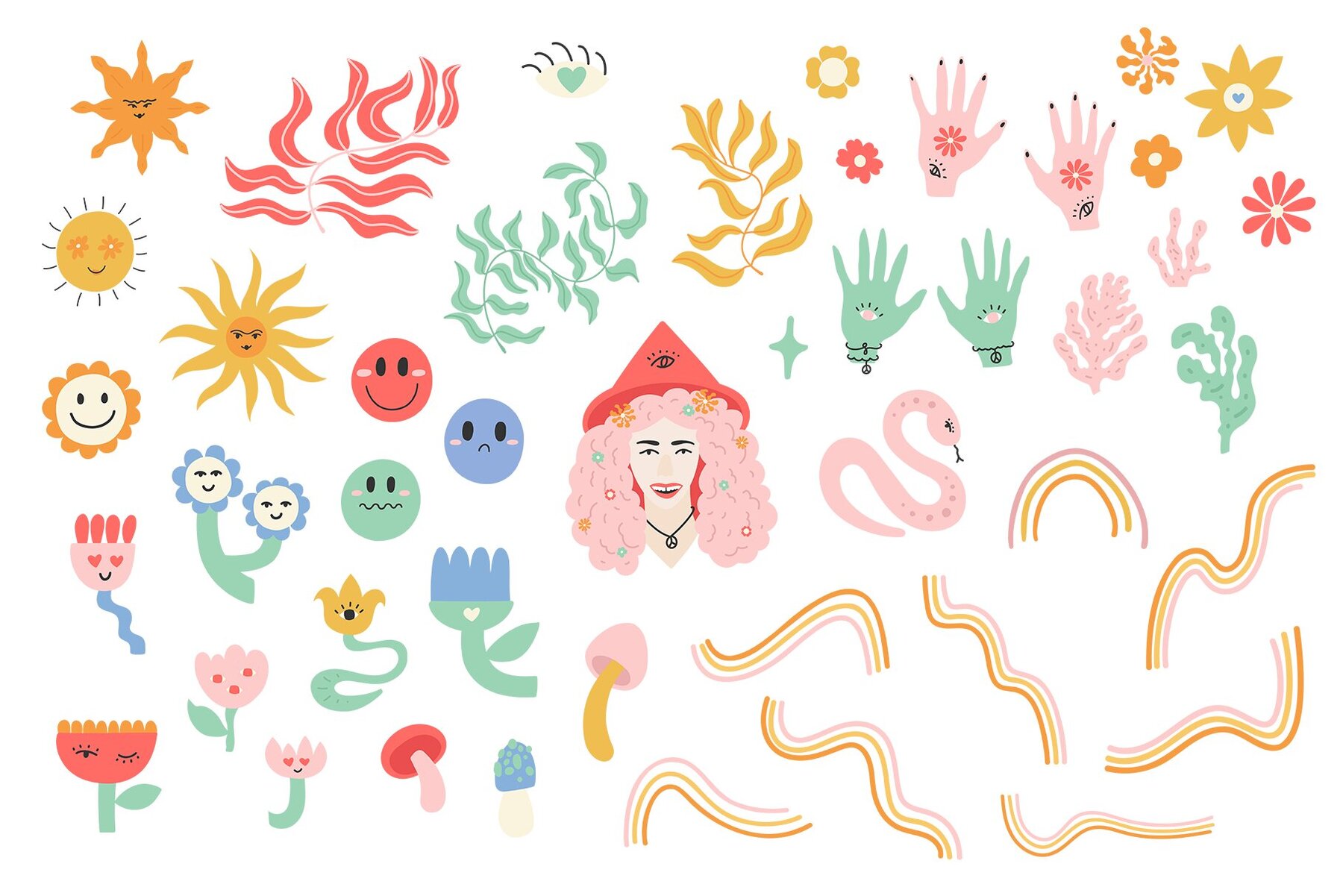 70s Cute Witch Clipart 14