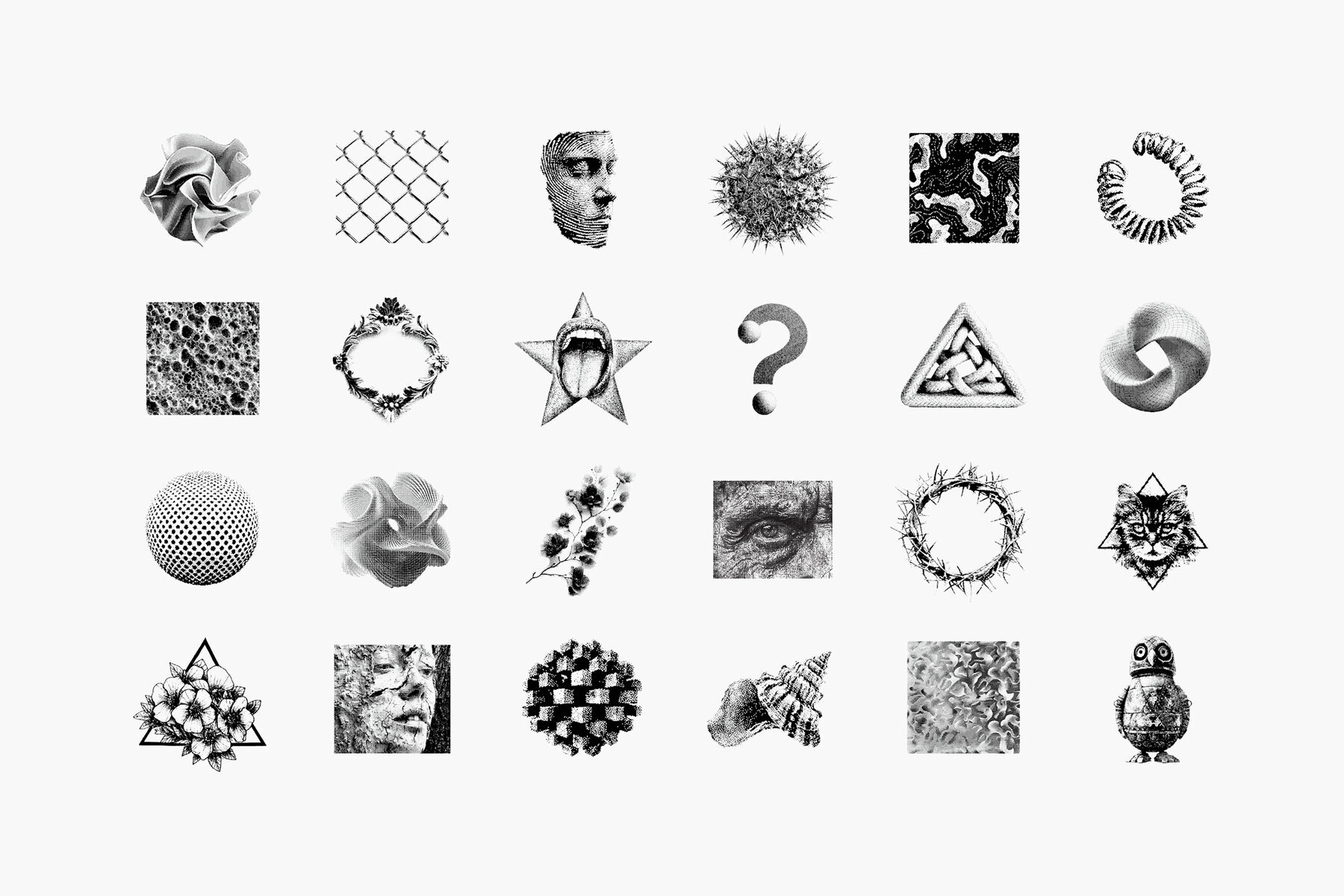 Dithering Bitmap Vector Shapes Collection 2