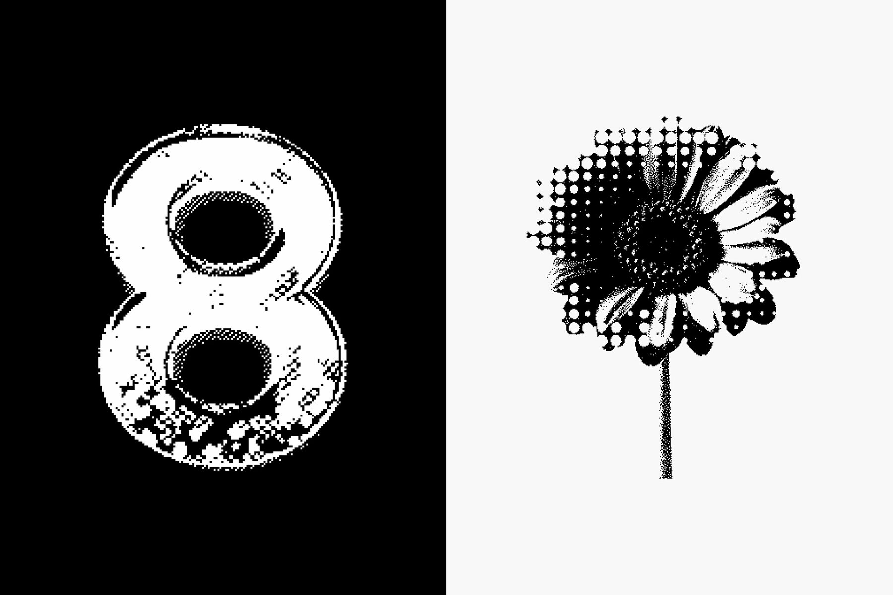 Dithering Bitmap Vector Shapes Collection 7