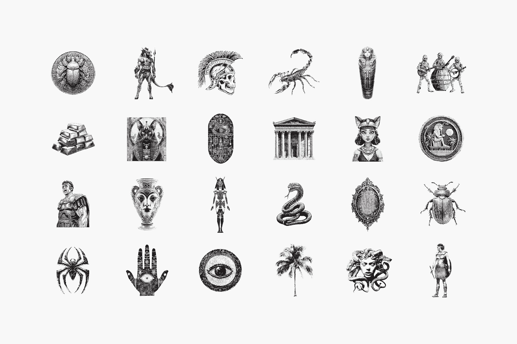 Dithering Bitmap Vector Shapes Collection 14