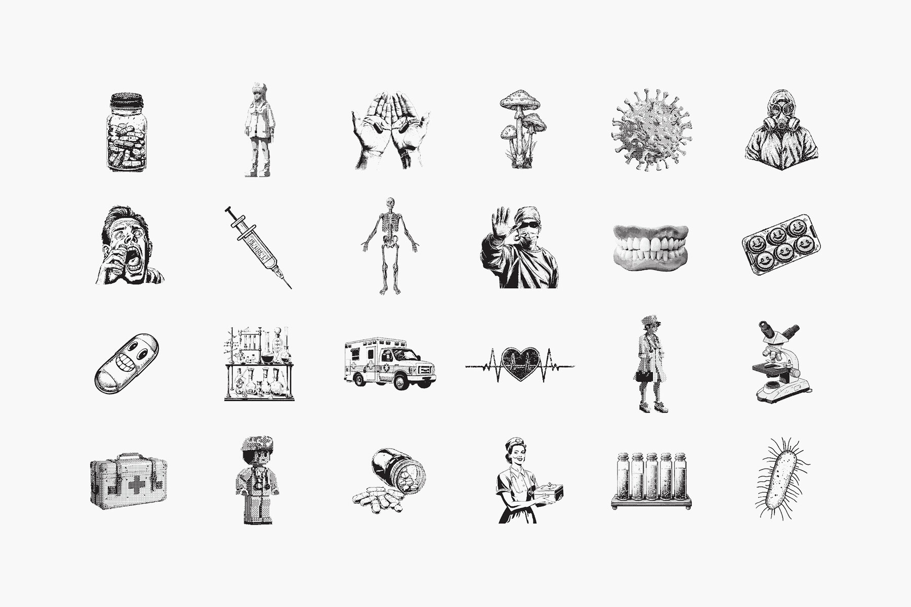 Dithering Bitmap Vector Shapes Collection 17