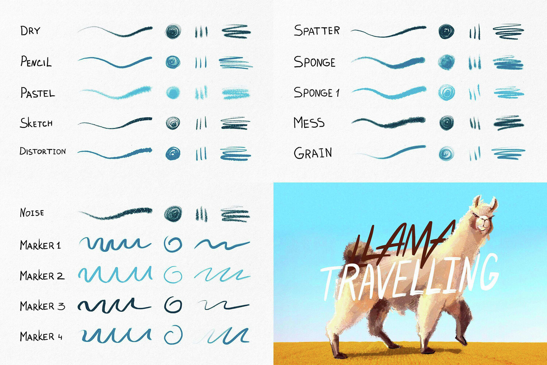 18 in 1 Procreate Brushes Bundle 43