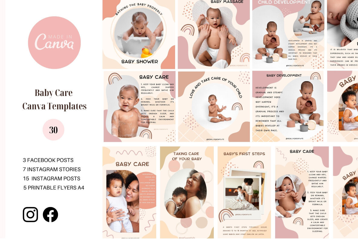 Baby Care Canva Social Media Templates 1