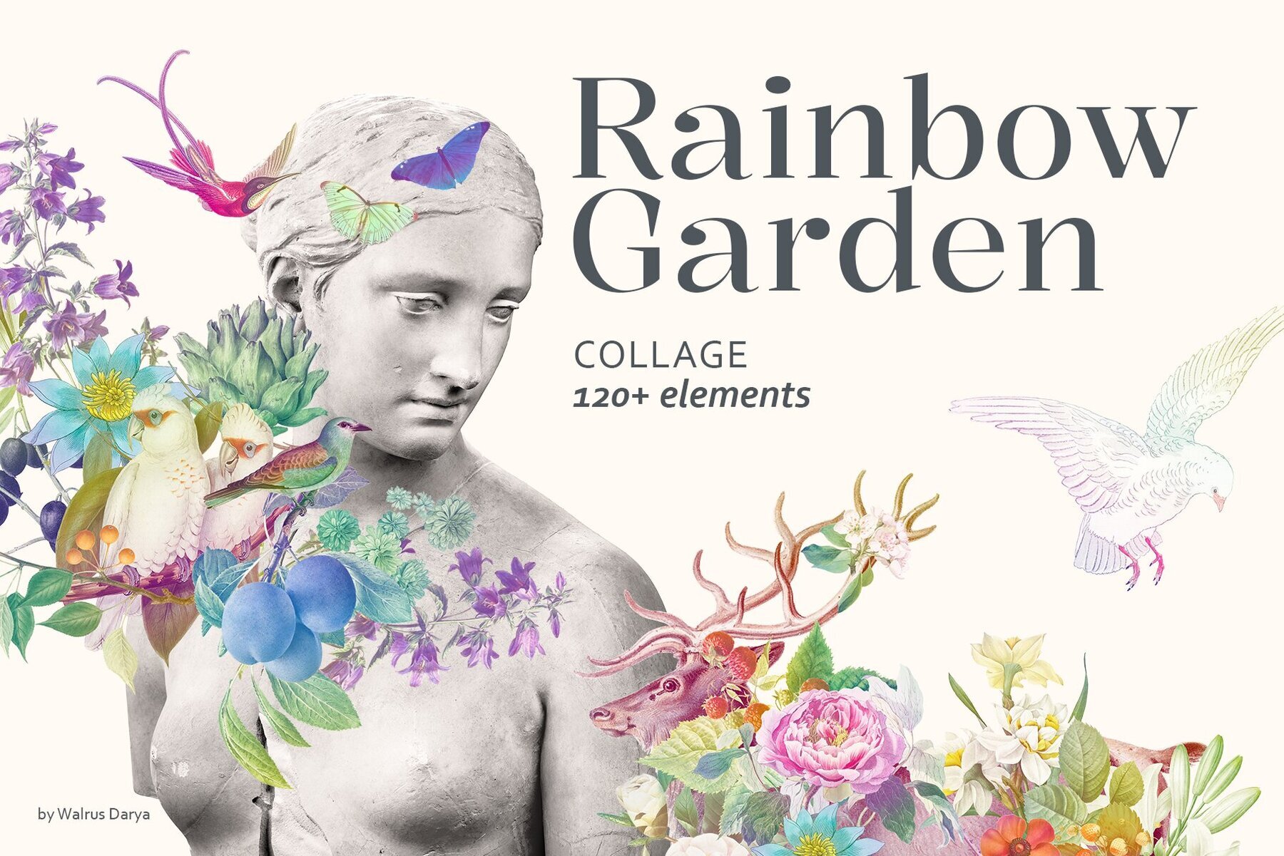 Rainbow Garden Cutout Clipart 1