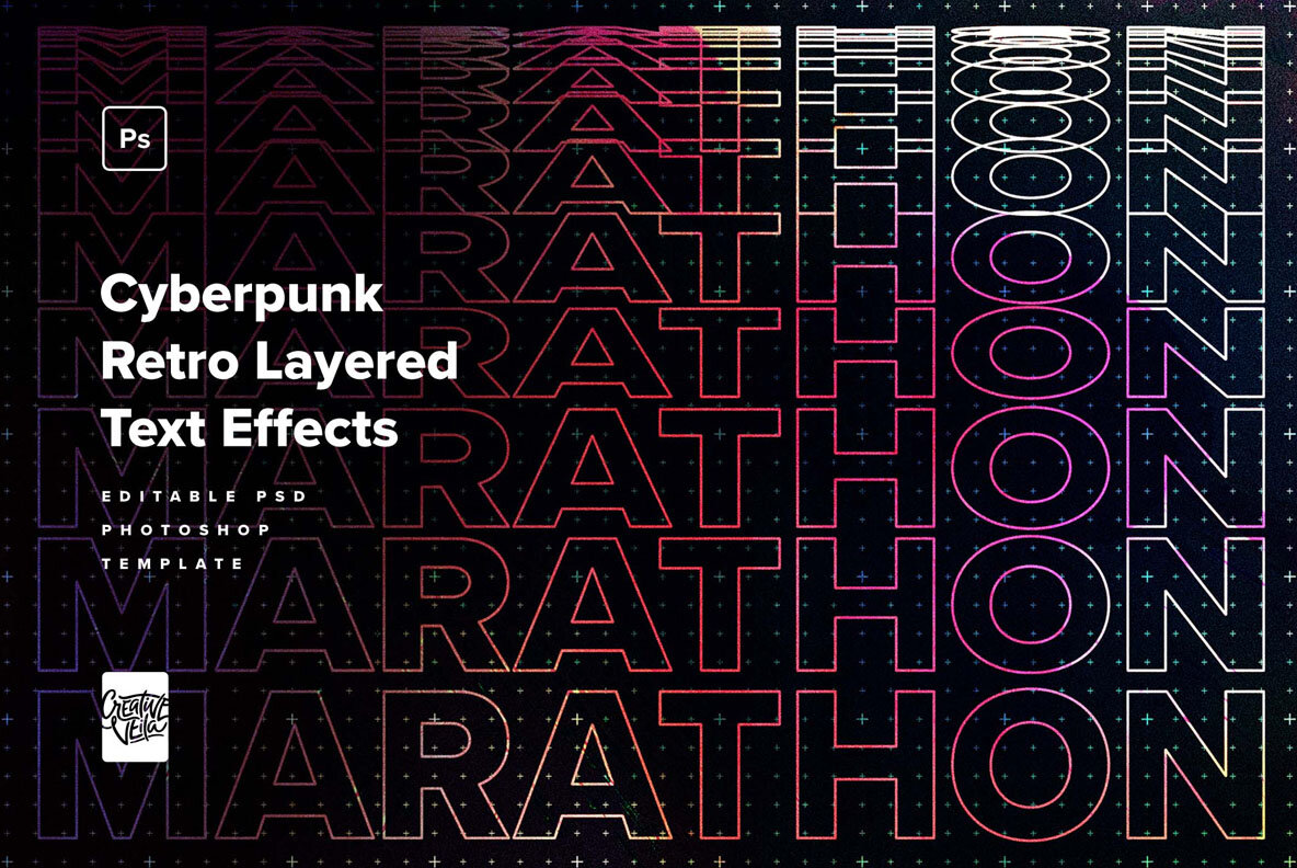 Cyberpunk Retro Layered Text Effects 5