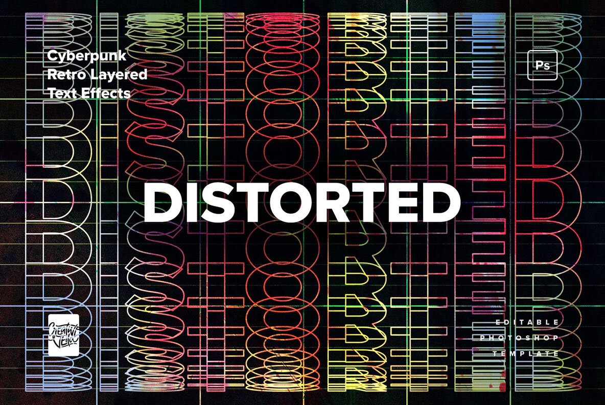 Cyberpunk Retro Layered Text Effects 8