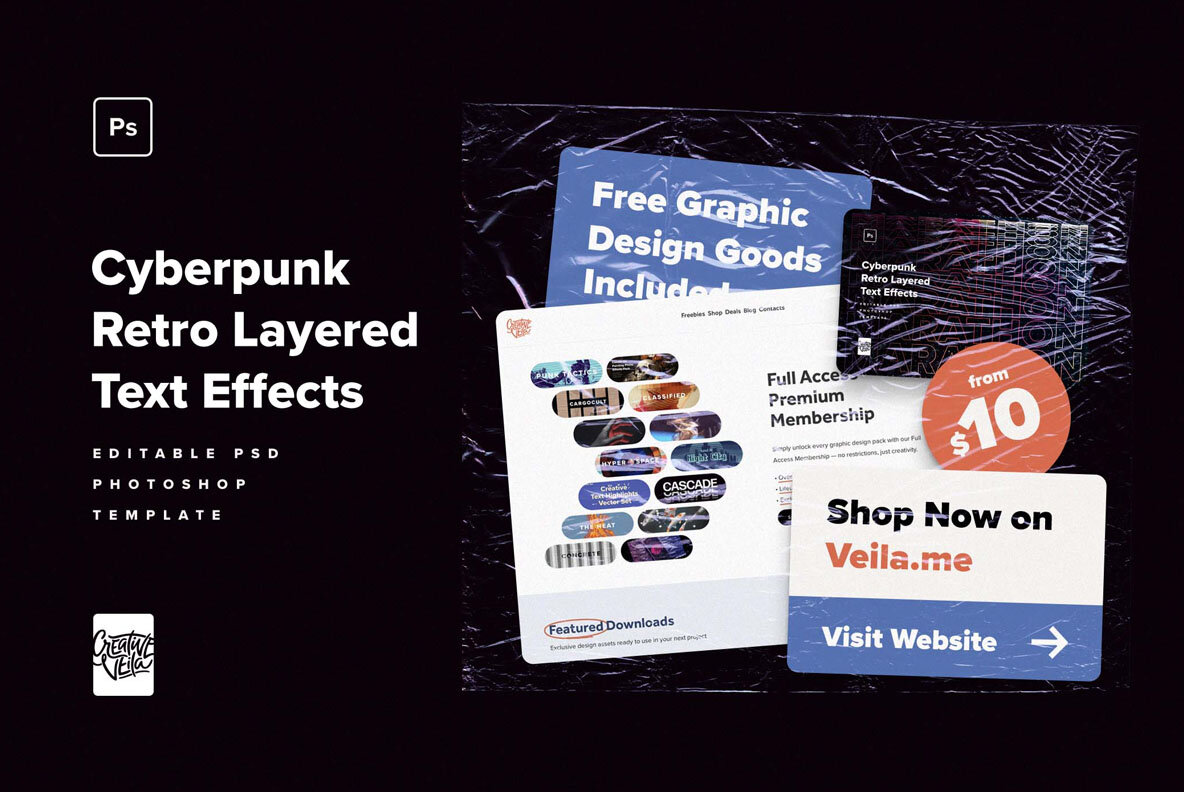 Cyberpunk Retro Layered Text Effects 9