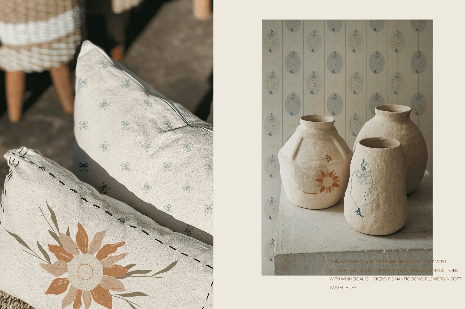 Vintage cottagecore chickens 2