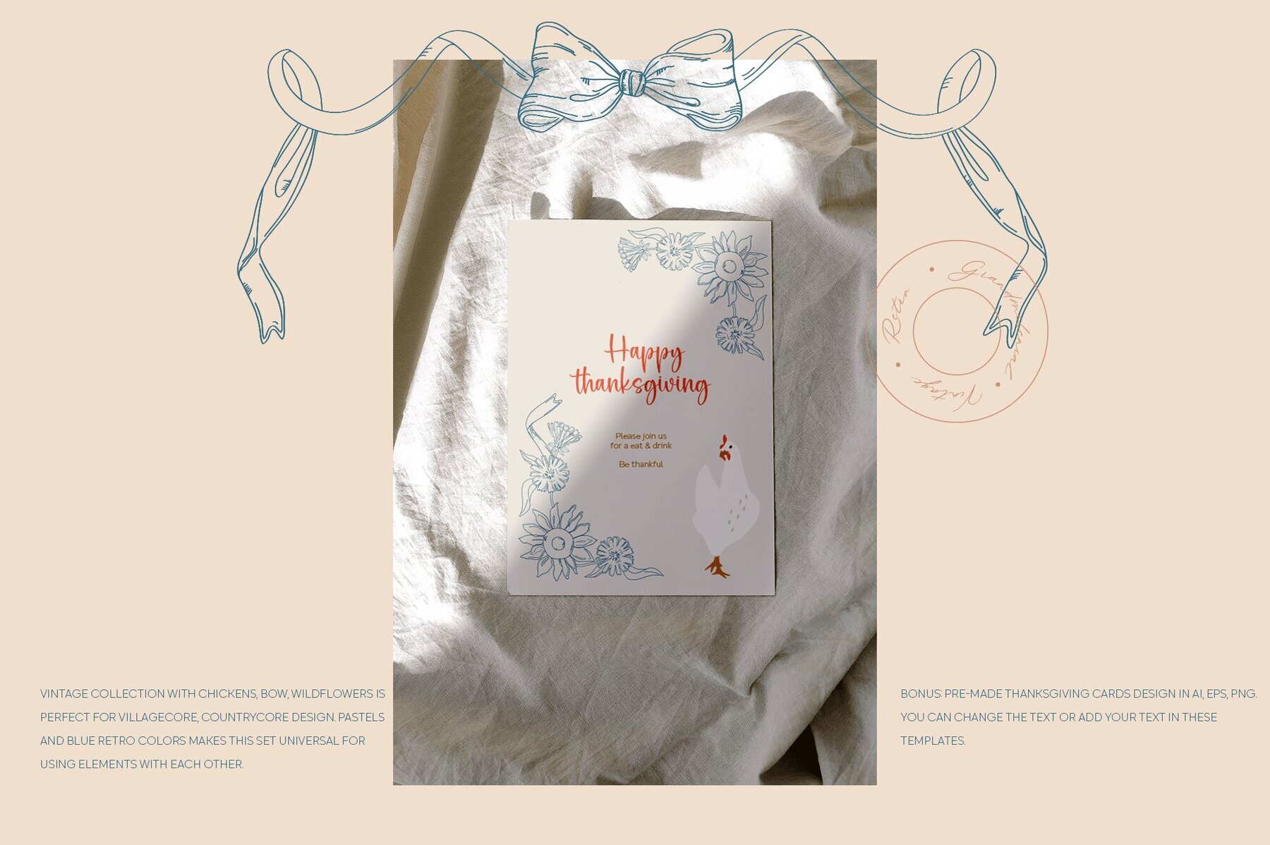 Vintage cottagecore chickens 3