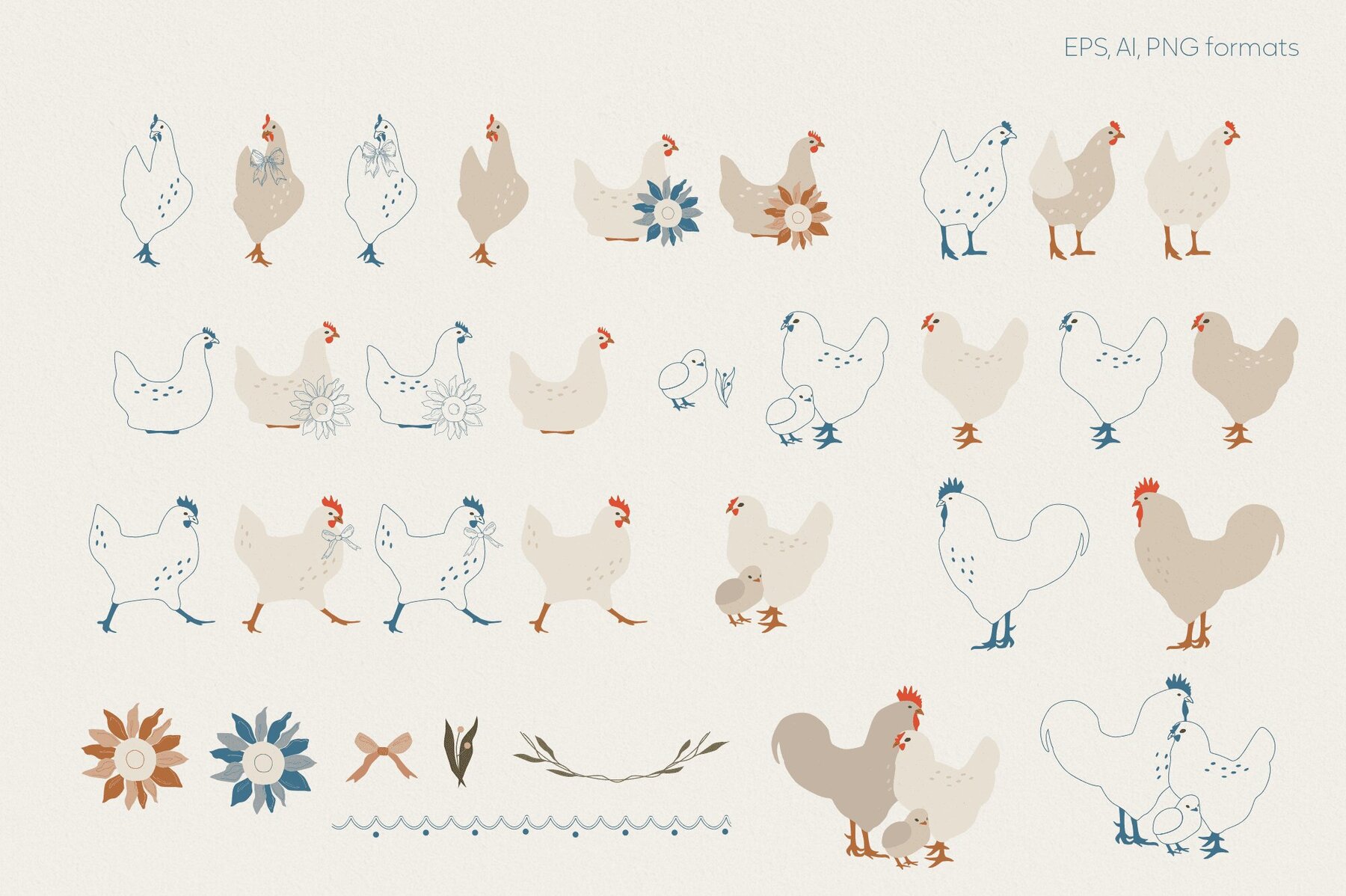 Vintage cottagecore chickens 8