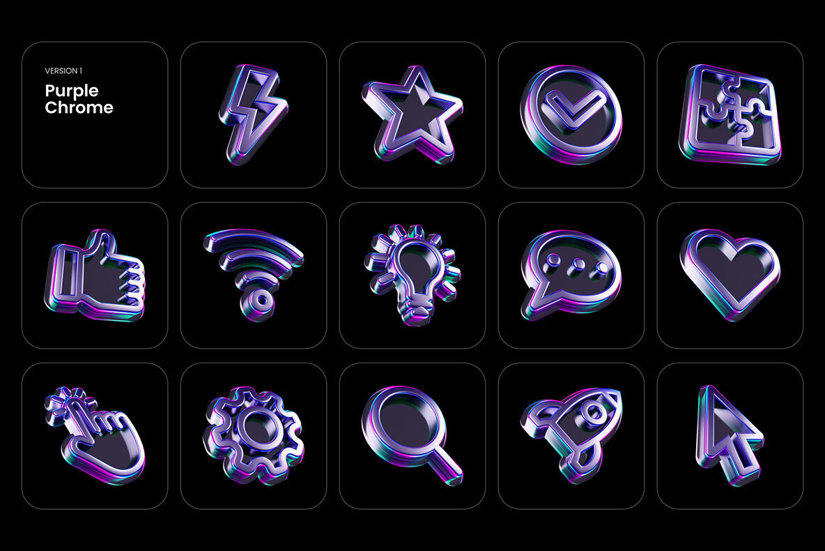 3D Glossy Icons 3