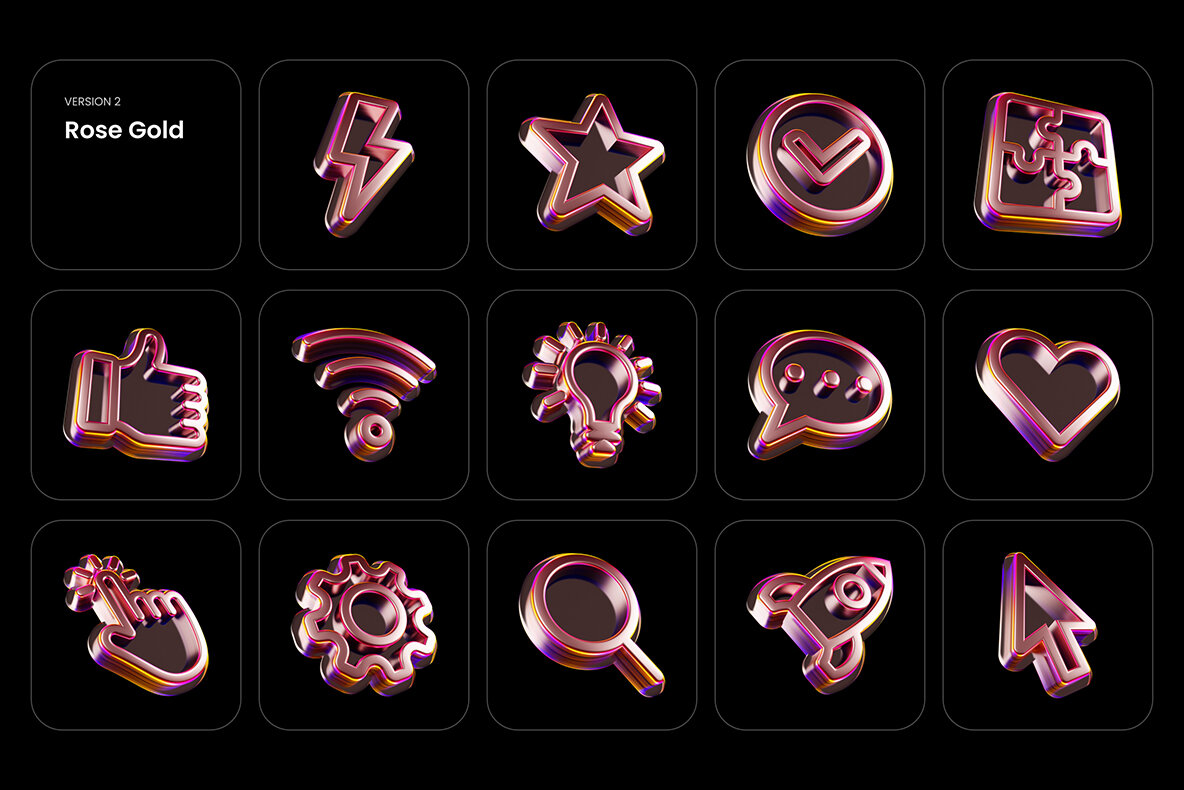3D Glossy Icons 4
