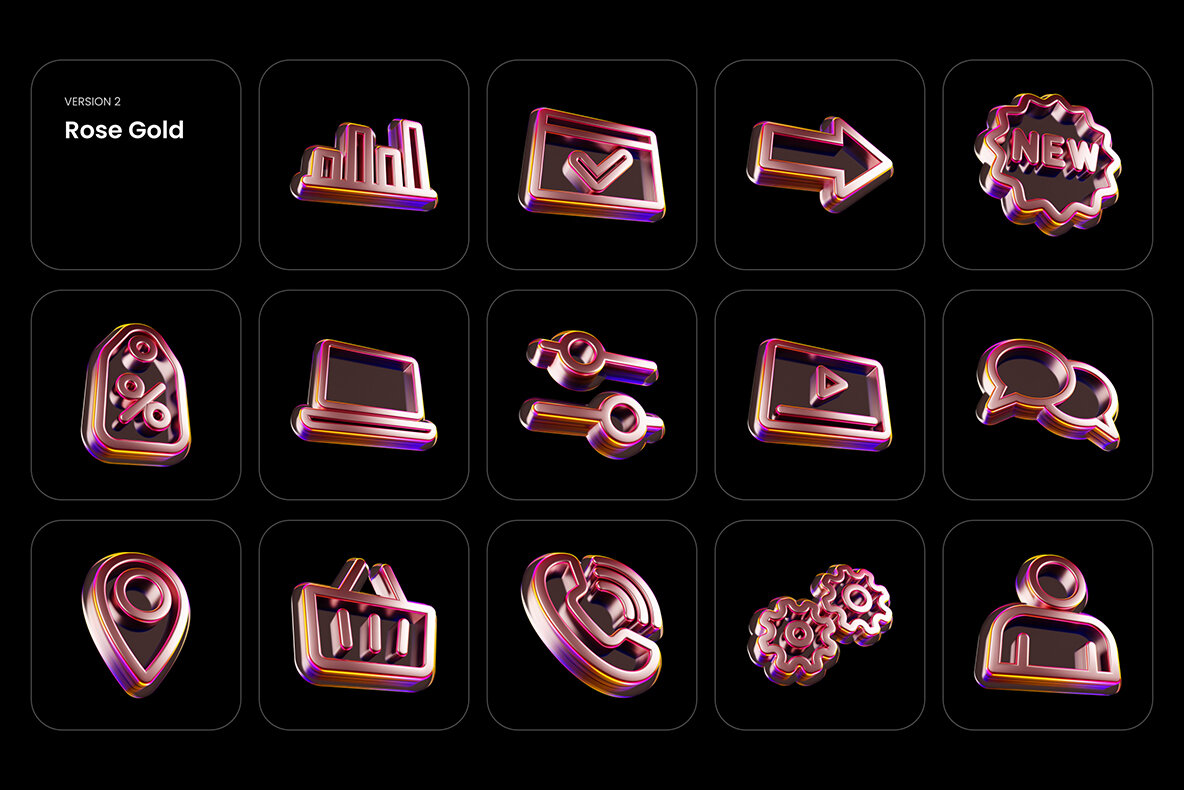 3D Glossy Icons 11