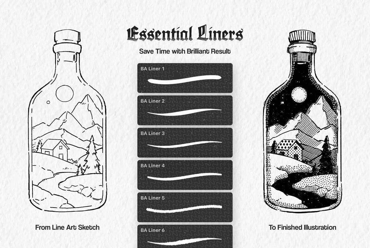Illustrator Essential Liner Brushes 2