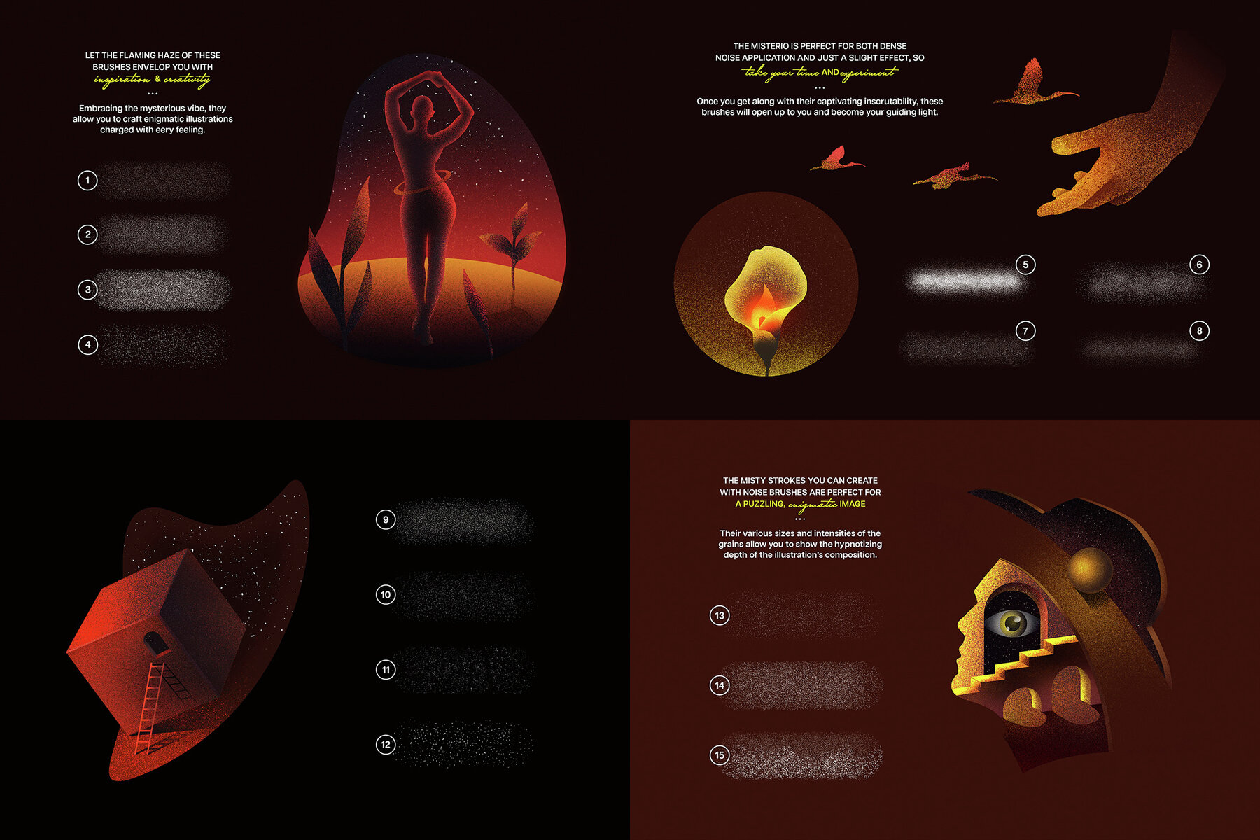 9 in 1 Illustrator Brushes Bundle 4