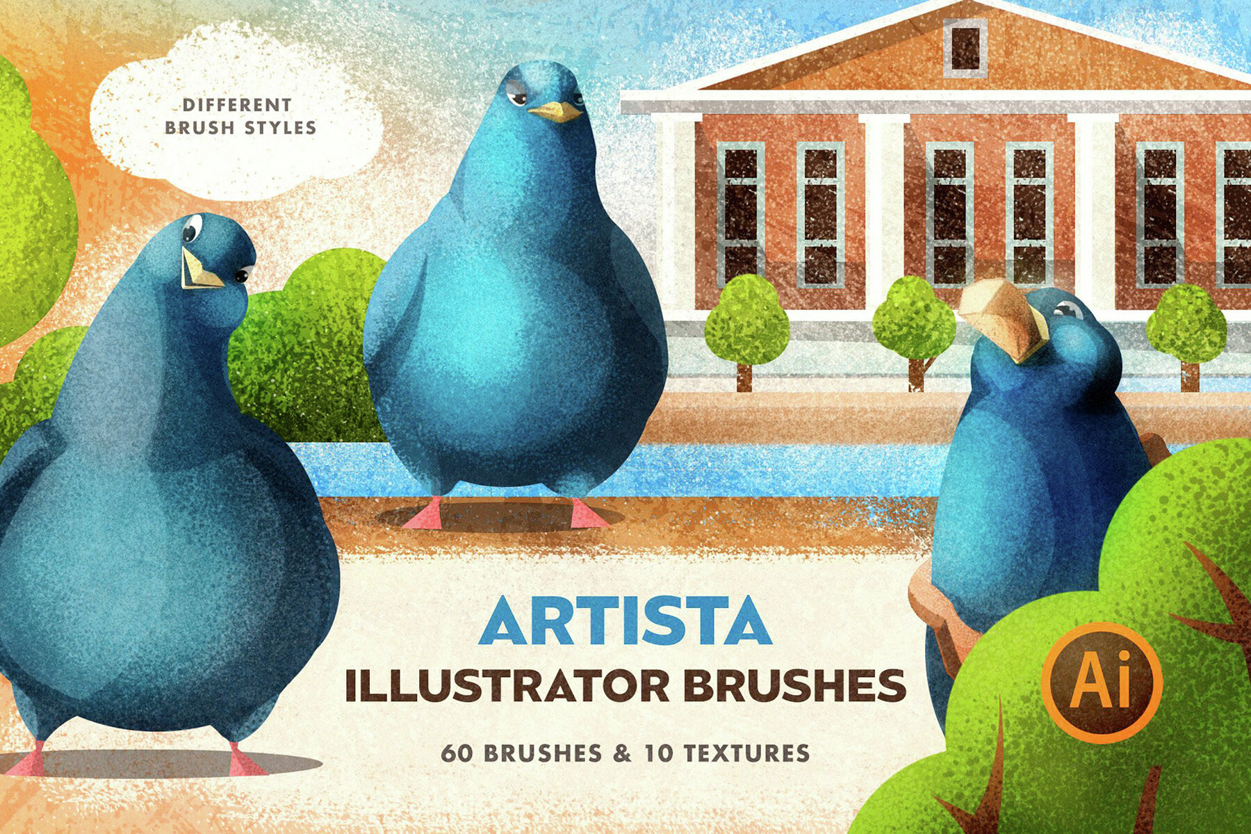 9 in 1 Illustrator Brushes Bundle 14