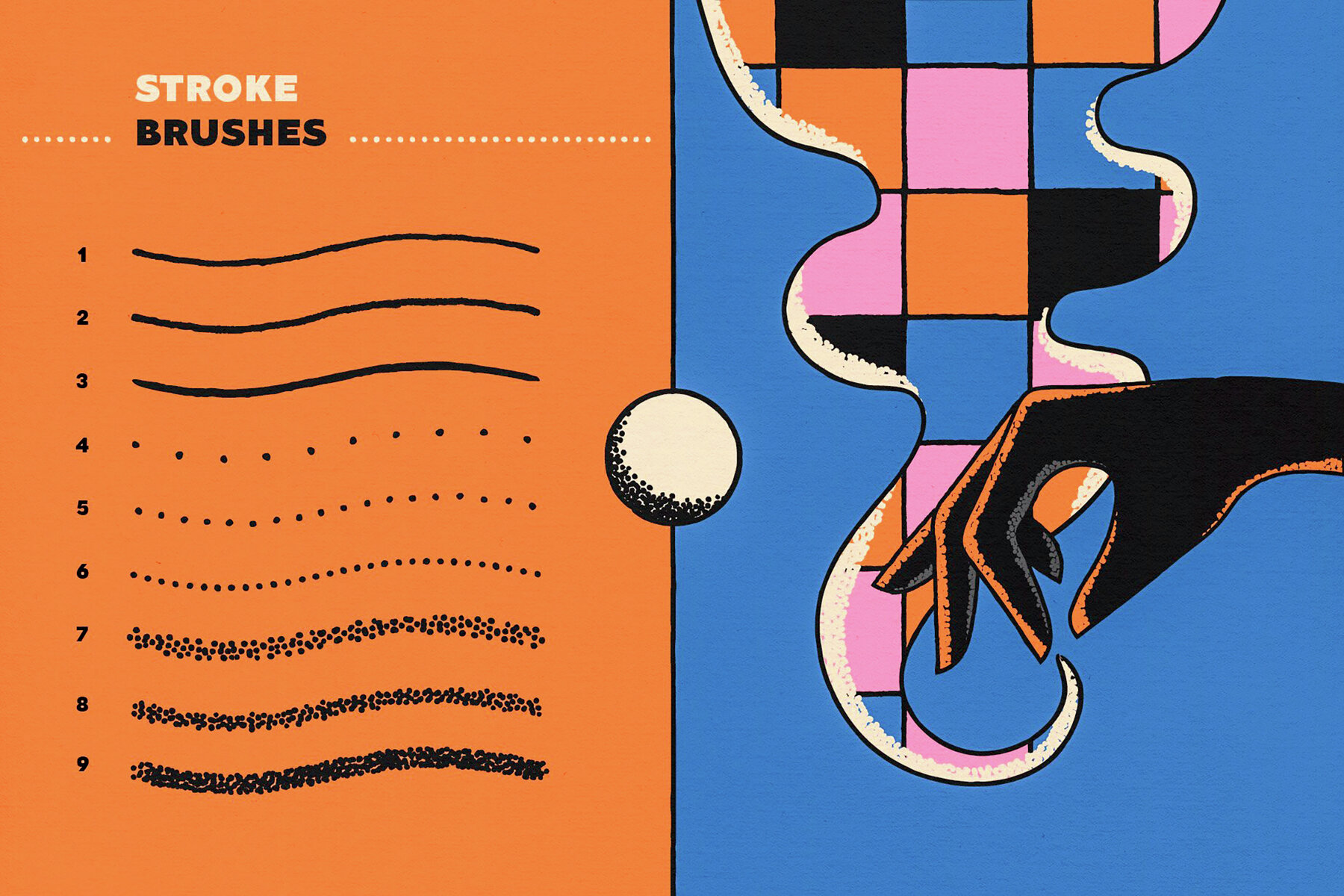 9 in 1 Illustrator Brushes Bundle 25