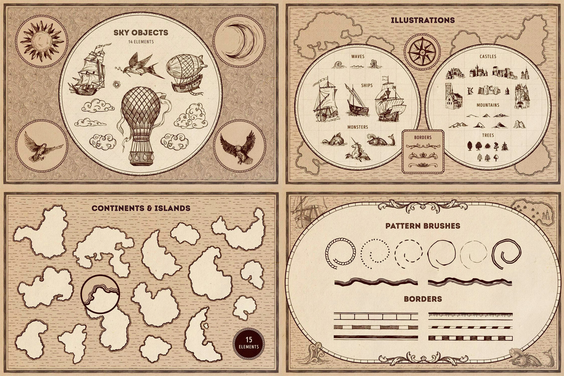 9 in 1 Illustrator Brushes Bundle 30