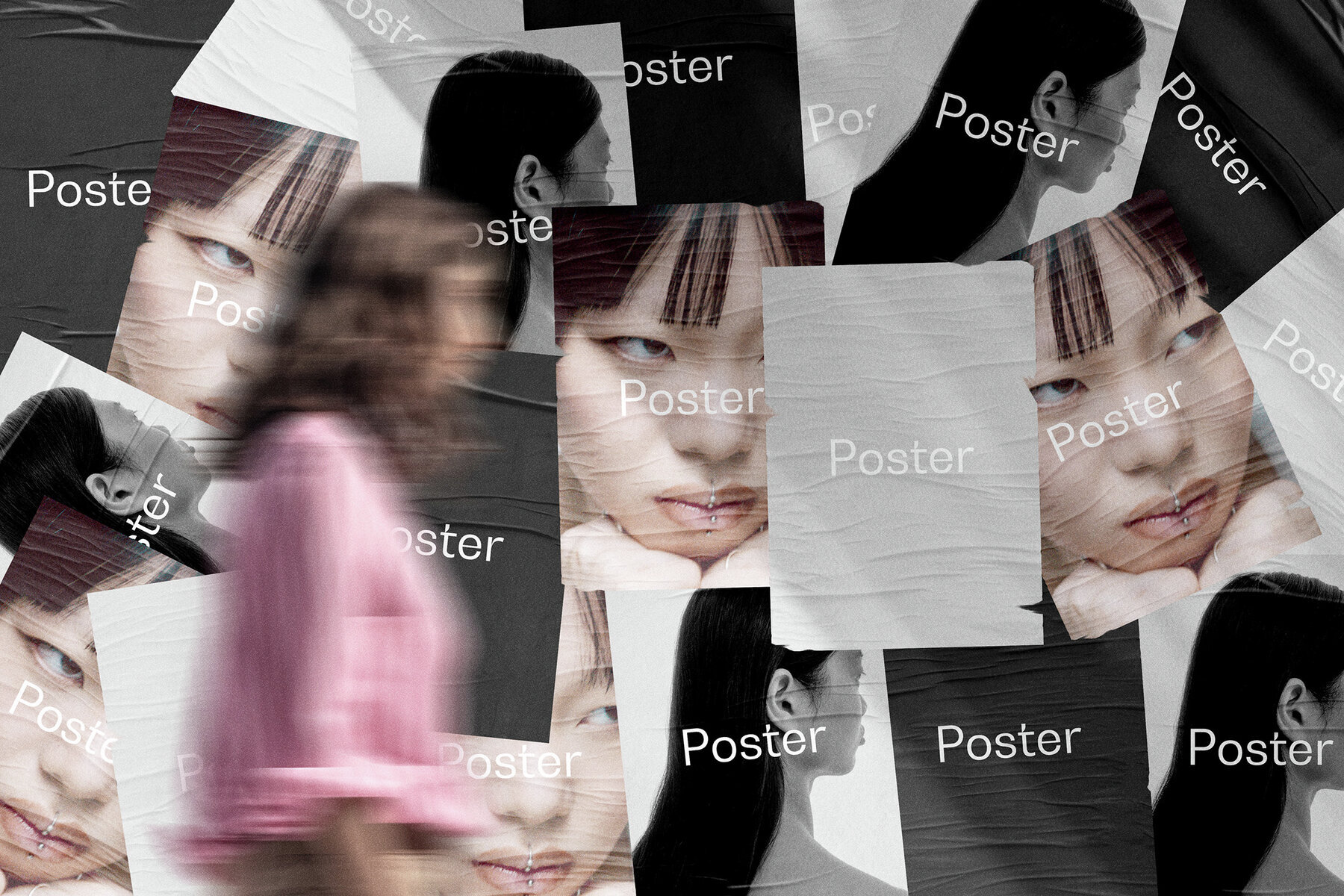 Glued Posters Mockups 3