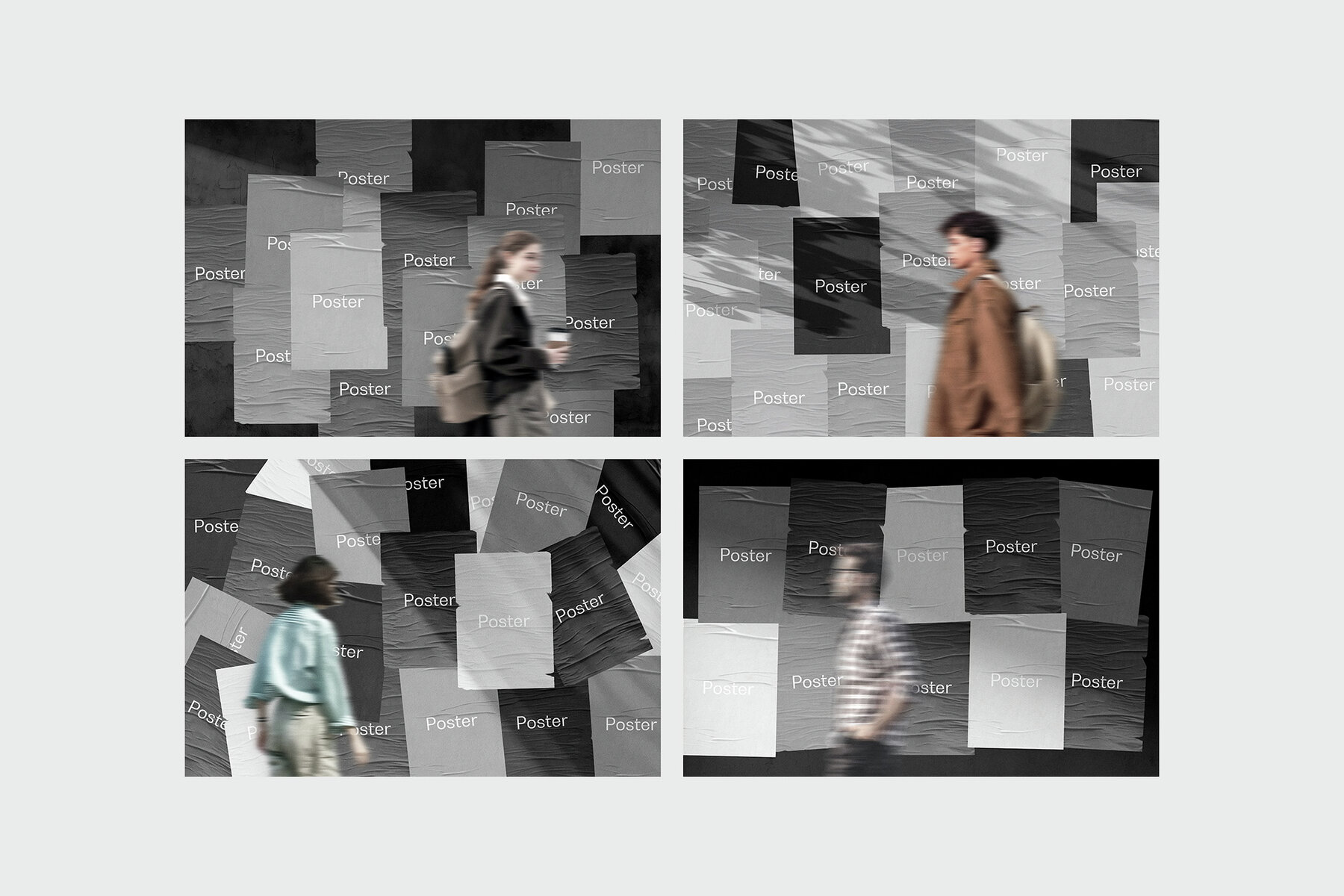 Glued Posters Mockups 4