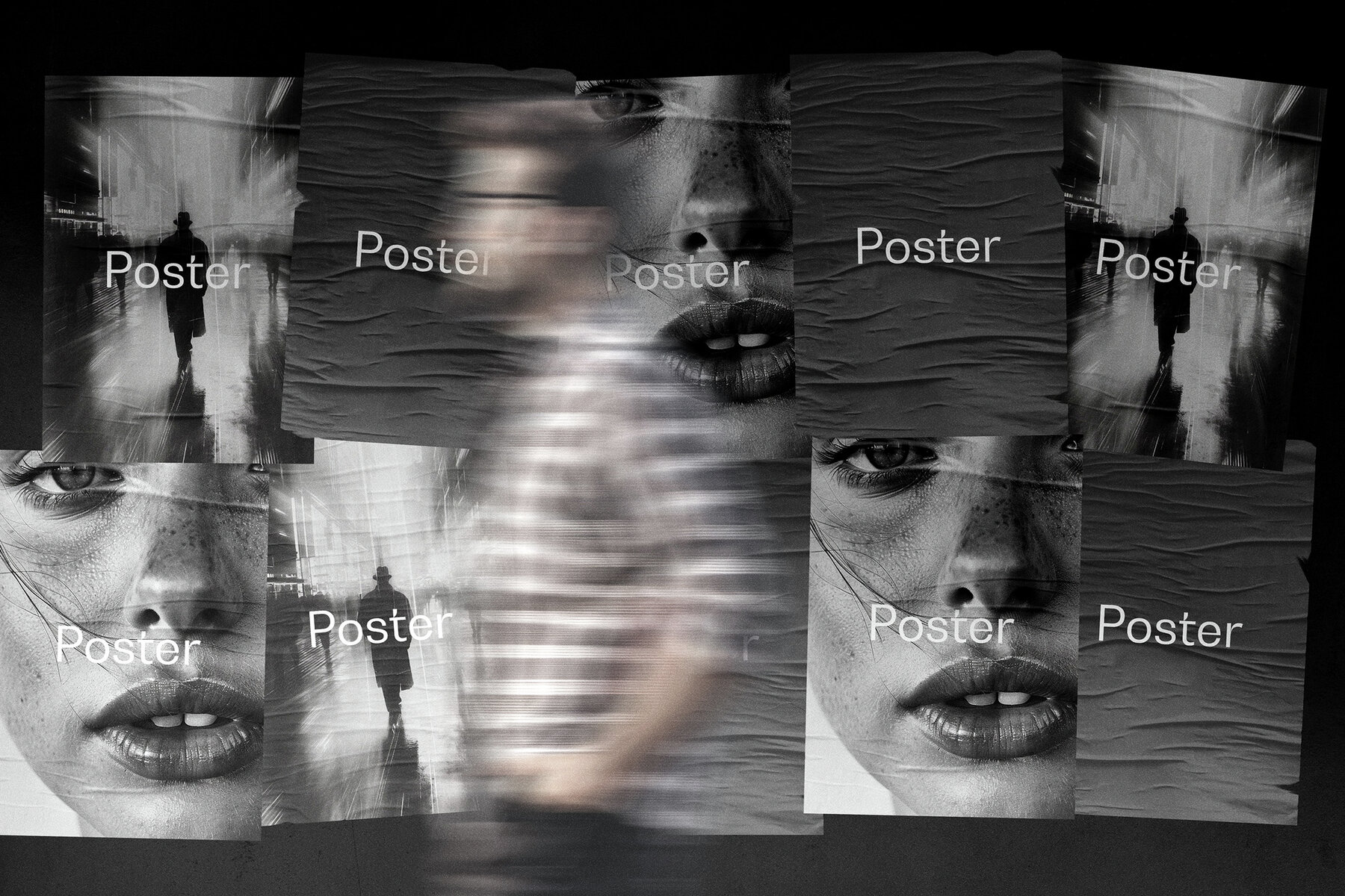 Glued Posters Mockups 6