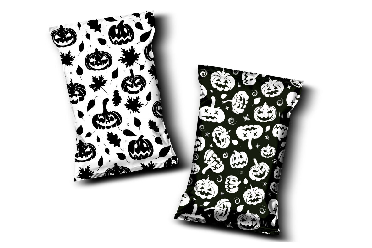 Black and white Halloween seamless pattern 2