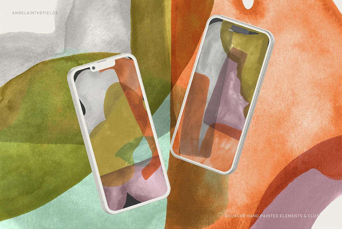 Happy Clusters Gouache Shapes 12