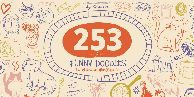 Funny Hand Drawn Doodles   Line Art Illustrations