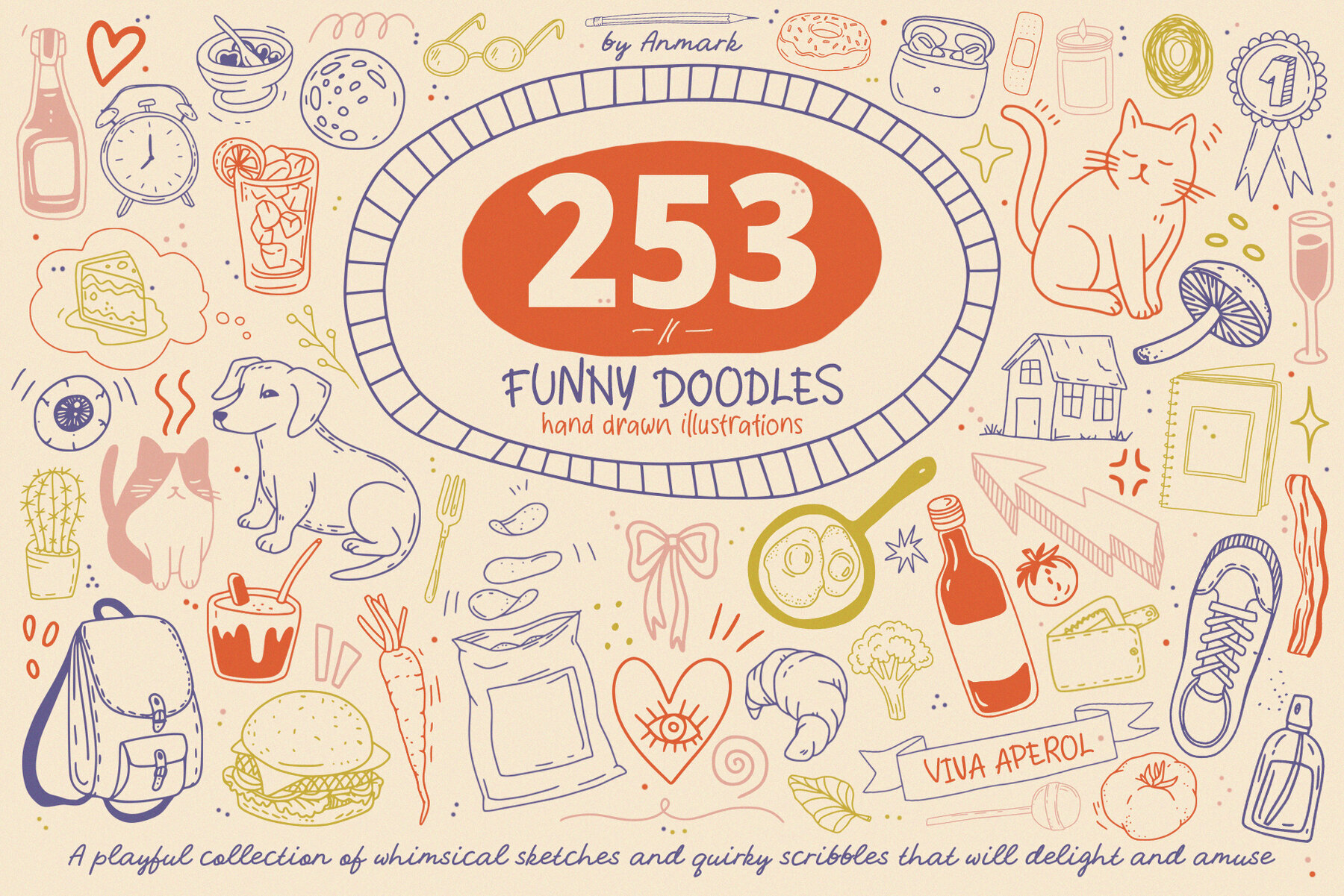 Funny Hand Drawn Doodles   Line Art Illustrations 1