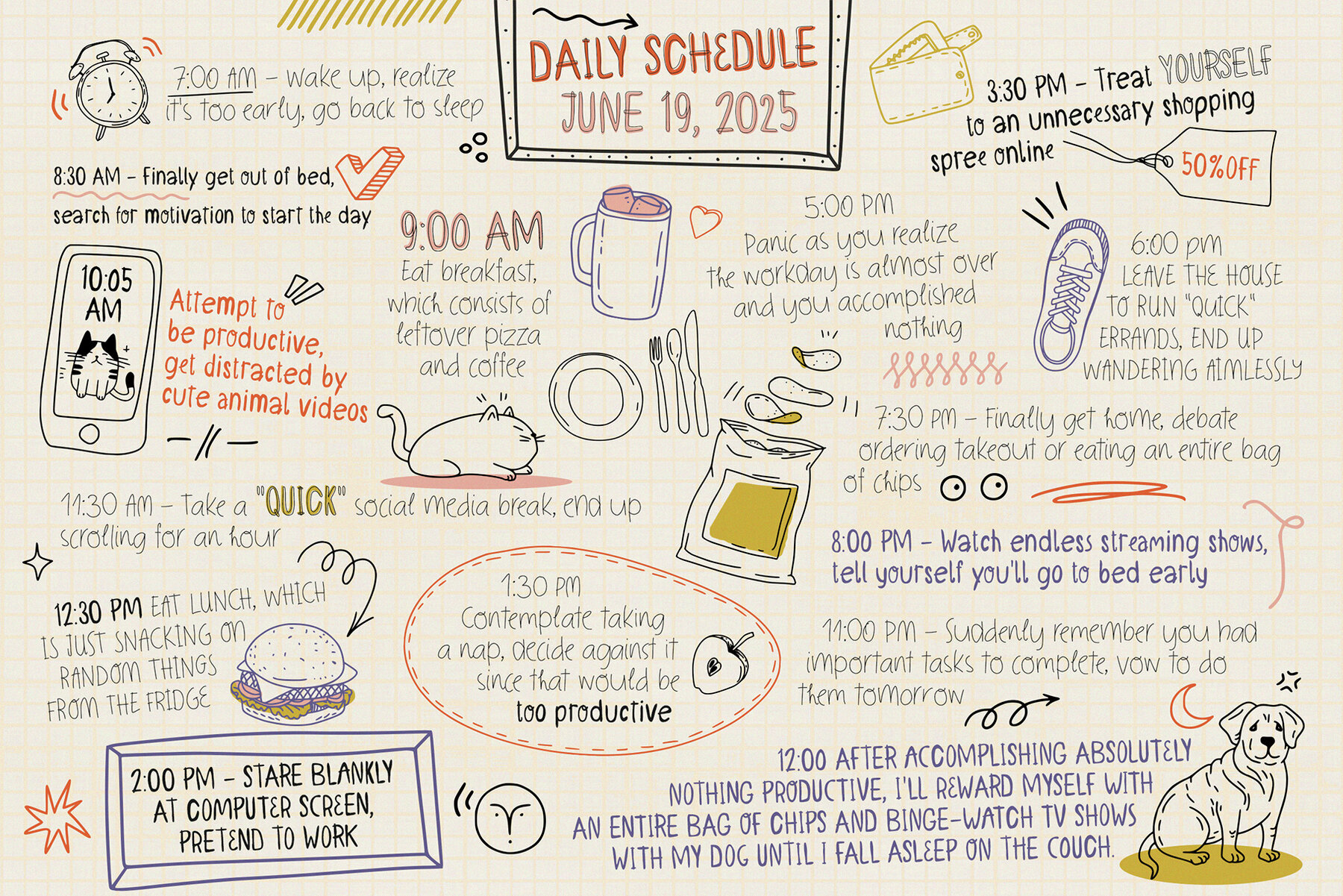 Funny Hand Drawn Doodles   Line Art Illustrations 3