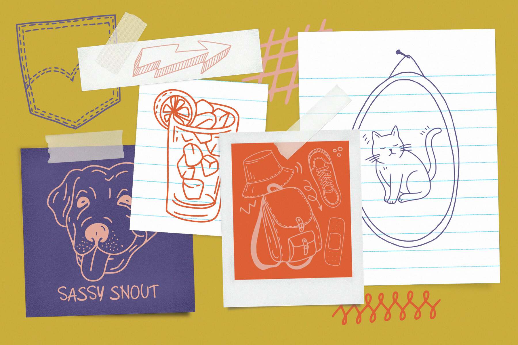 Funny Hand Drawn Doodles   Line Art Illustrations 5