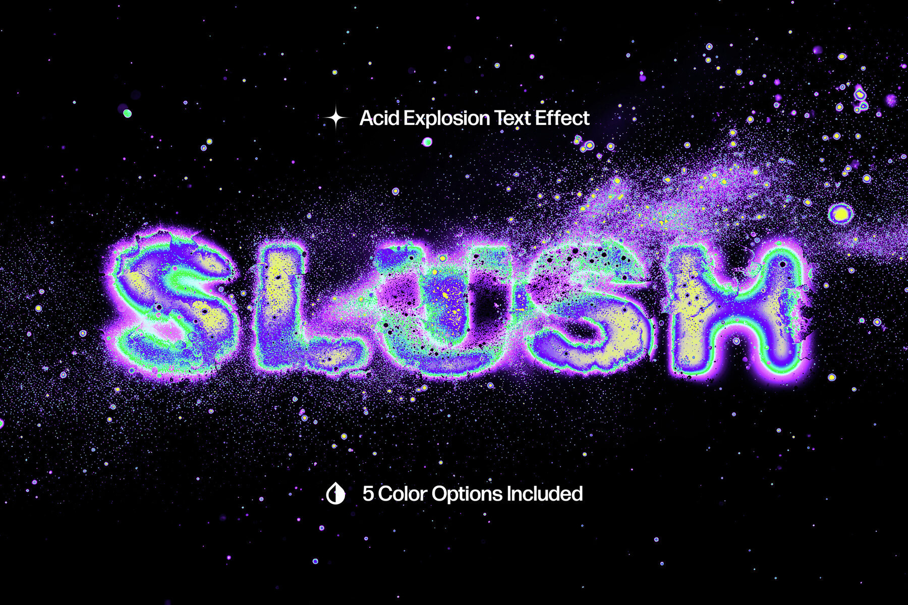 Acid Explosion Distortion Text Effect 1