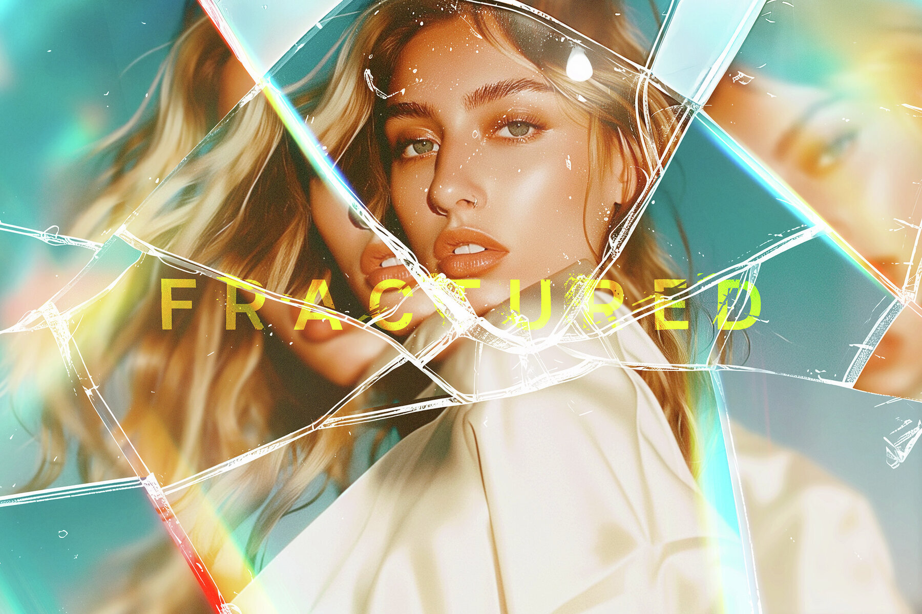 Fractured Broken Glass Photo Effect 1