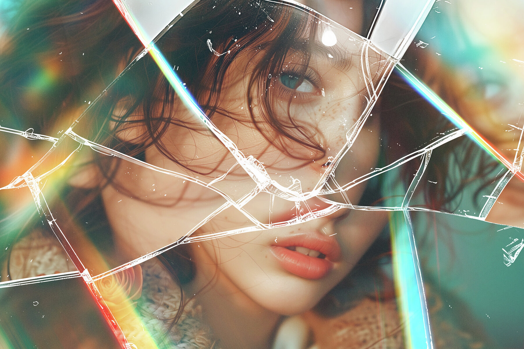 Fractured Broken Glass Photo Effect 2