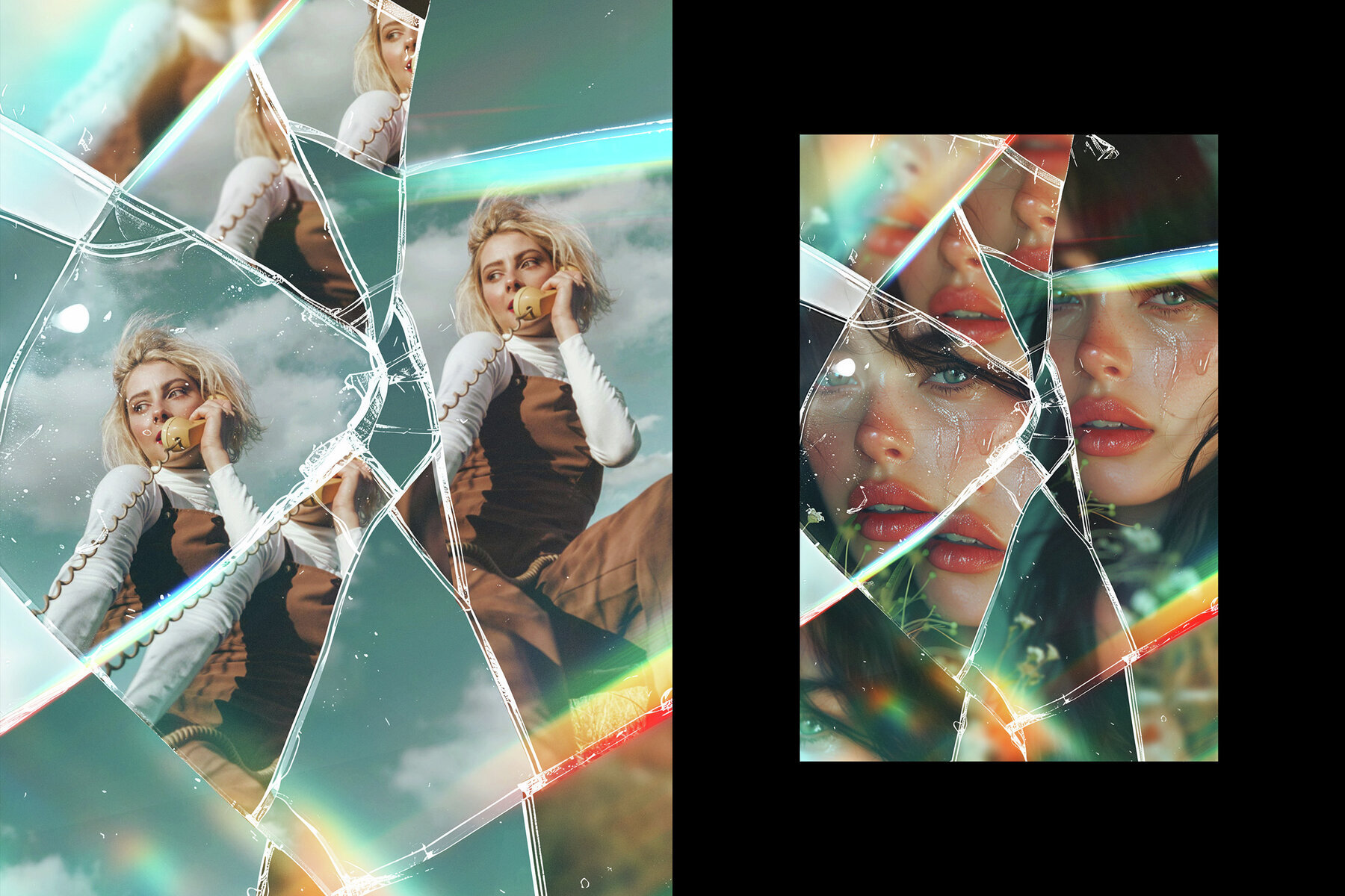 Fractured Broken Glass Photo Effect 3